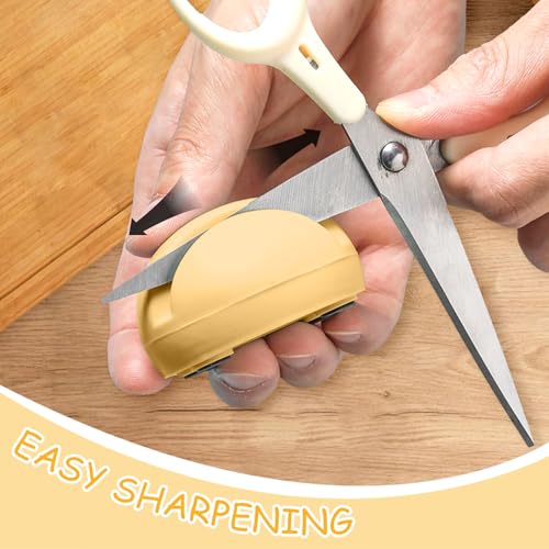 Image of 1PCS Compact Knife Sharpener for Kitchen Use, Small Sharpening Tool with Non Slip Base for Household Cooking and Food Preparation(Yellow,A,F)