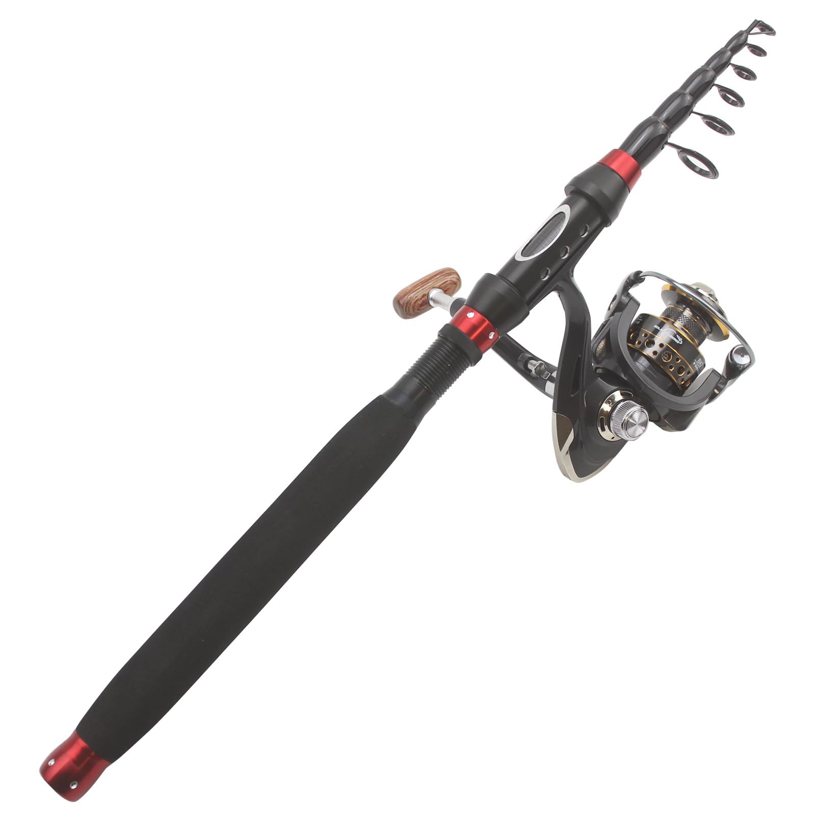 Caña para Pescar panfish Cómodo Mango extendido Carbono Sección Corta Contracción Juego de caña de señuelo Caña de lanzar Corta Caña para baitcasting