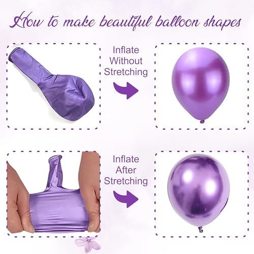 Image of Purple and White Balloon Garland Kit with Chrome and Confetti Balloons, Birthday and Anniversary Decoration, pack of 58 Pcs