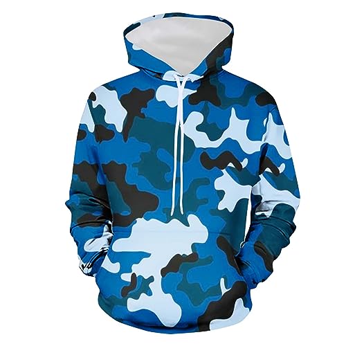 Muscularfit Camo Sweatshirt Hoodie for Men 2023 Fall Fashion Drawstring Casual Loose Long Sleeve Pullover Camouflage Shirts