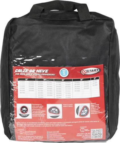 START Schneesocken, Größe S, geeignet für Autos, SUVs und Nutzfahrzeuge, beschädigt die Felgen Nicht und ist leicht zu montieren