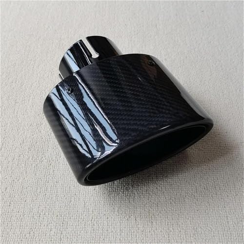Tubo de escape coche para evitar el óxido visible mediante carbono brillante ovalado de 130mm