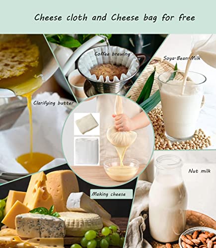 Tofu Press Dishwasher Safe Bpa Free Cheese Press Tofu Maker Tofu Presser To Speed Up Removing Water From Silken Vegan Food Firm,Cheesecloth Nut Milk Bag And Extra Firm Tofu In 10-30Mins #TOP3