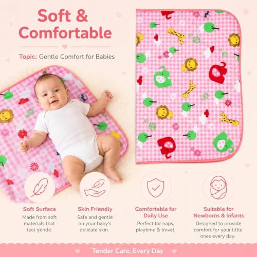 Image of Mommers New Born Baby Waterproof Plastic Dry Sheets | Mattress Protector Sheets Medium Size | Diaper Changing Mat for Infants & Toddlers | Waterproof & Reusable Mattress Protector | Baby Oiling Mat
