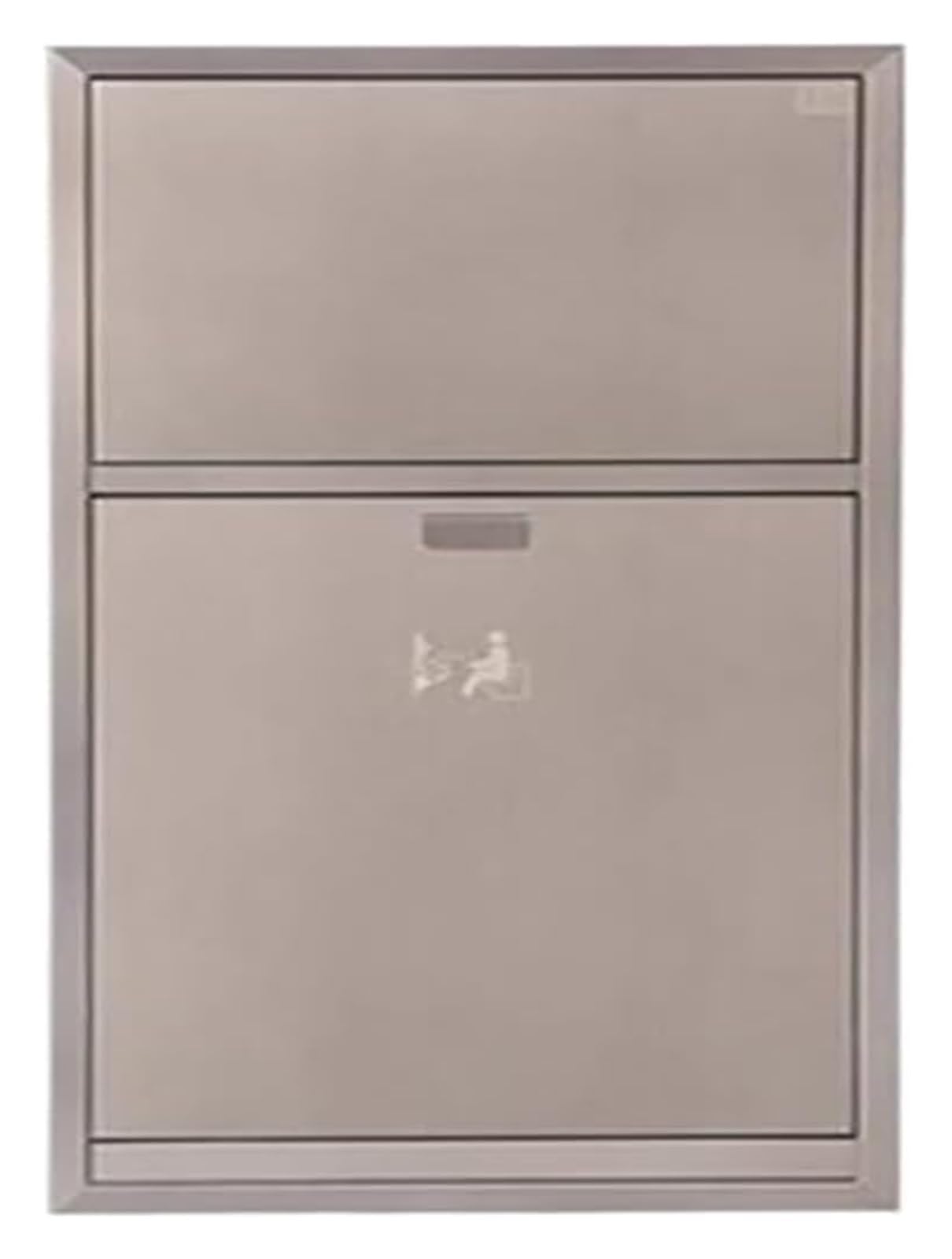 Flush-Mounted Toilet Paper Holder， Stainless Steel Recessed Bathroom Cabinet Trash Can Toilet Paper Dispenser(Gray a)