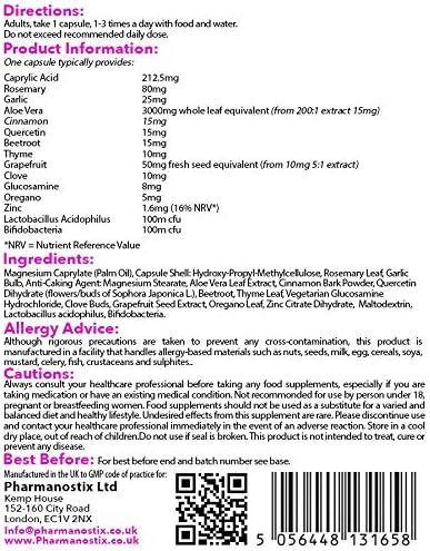 Pharmanostix Candida Support Probiotics - 60 Vegan Capsules, 60 count (Pack of 1) - Image 3