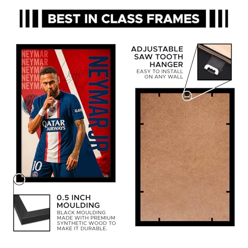 Image of CodersParadise PSG Neymer Football Poster Frame | Premium A4 Framed Wall Art for Bedroom, Office & Gaming Setup | Bold Paris-Inspired Soccer Tribute Decor for Fans & Collectors