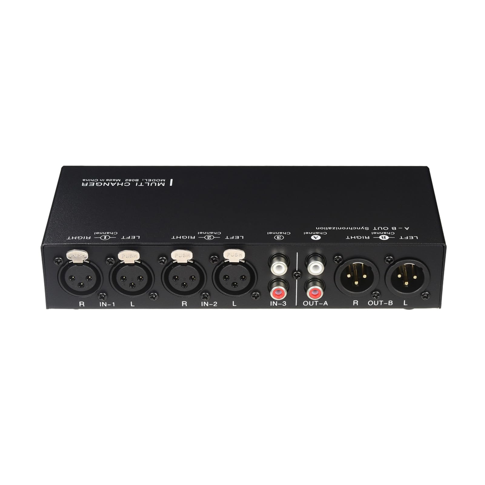 Commutatore di Segnale Audio 3 in 3 Uscite, Selettore di Linea Bilanciata Controller Volume Preamplificatore Passivo con Interruttore Mute e Uscita Cuffie per Altoparlanti Dispositivi Audio