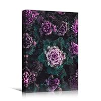 Canvas Wall Art Purple Petals Colorful Farmhouse/Country Floral Multicolor Patterns Photography - 12x18 inches