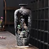 11.3in Large Vase Backflow Incense Holder,Resin Mountains Waterfall Incense Burner, Aromatherapy Home Decoration (Vase Shape) (Vase Shape)