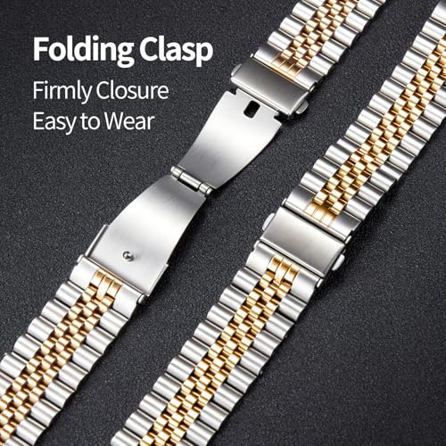Image of BINLUN Stainless Steel Watch Band Replacement Metal Watch Straps for Men and Women 20mm /22mm /24mm
