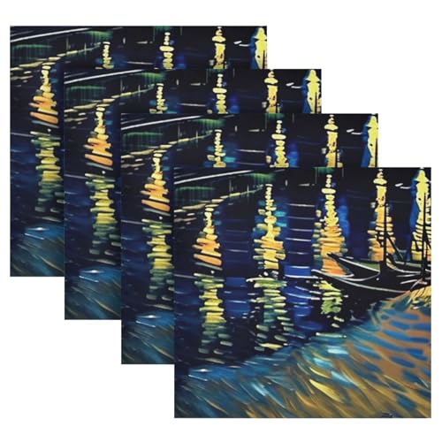 Set de 6 Servilletas de Tela Van Gogh Cielo Estrellado miniatura 5