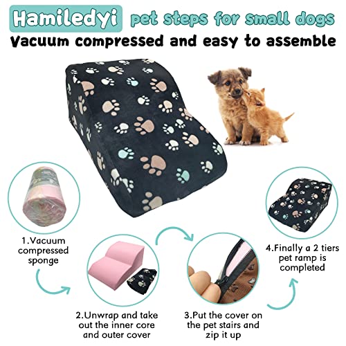Hamiledyi Detachable Dog Stairs High Density Sponge Pet Stairs Soft Breathable High Elasticity Dog Ramp For Bed Pet Steps For Small Dogs Cats And Other Injured And Elderly Pets (2 Tiers) #TOP5