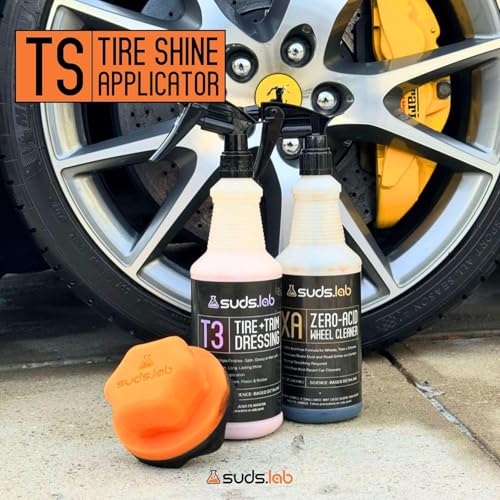 Image of Suds Lab TS Tire Shine Applicator - Reusable Foam Tire Dressing Applicator Pad, Tire Shine Brush, Ideal for Car Tire Shine Gel, Tire Balm, Tire Cleaner, and Tire Applicator Sponge for even application