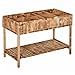 Outsunny Huerto Urbano de Madera 120x60x81 cm Jardinera Elevada para Cultivo de Plantas Flores con Estante Inferior para Jardín Terraza Exterior Carbanizado