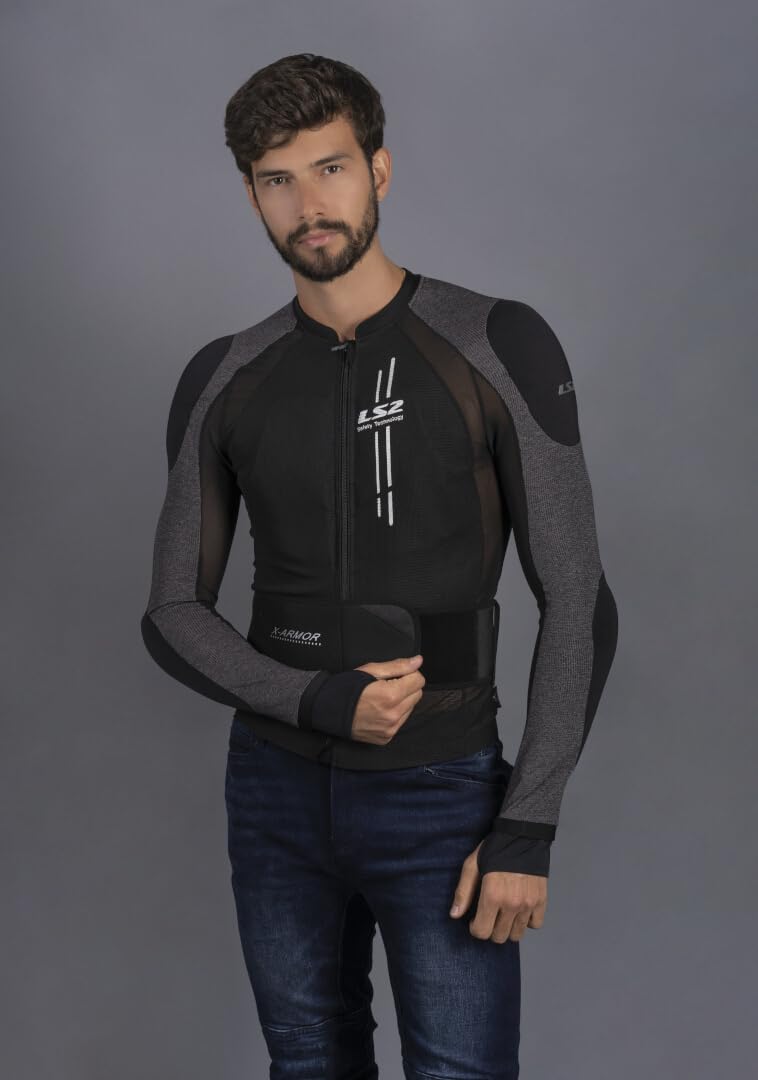 LS2 X-Armor Protektorenjacke, schwarz/grau, XL/2XL