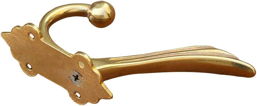 2Pcs Antique Solid Brass Clothes Hooks, Entryway Coat Hooks, Scarf and Jacket Hangers, Bath Towel Heavy Hooks (Gold)