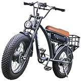 1CYCLE Electric Bike for Adults, 20' Fat Tire Electric Bikes, 2000W Dual Motor Ebike, Electric Mountain Bike, Commuting/Commuter City Bicycles with 48V 18AH Removable Battery, 7 Speed Gear (Grey)