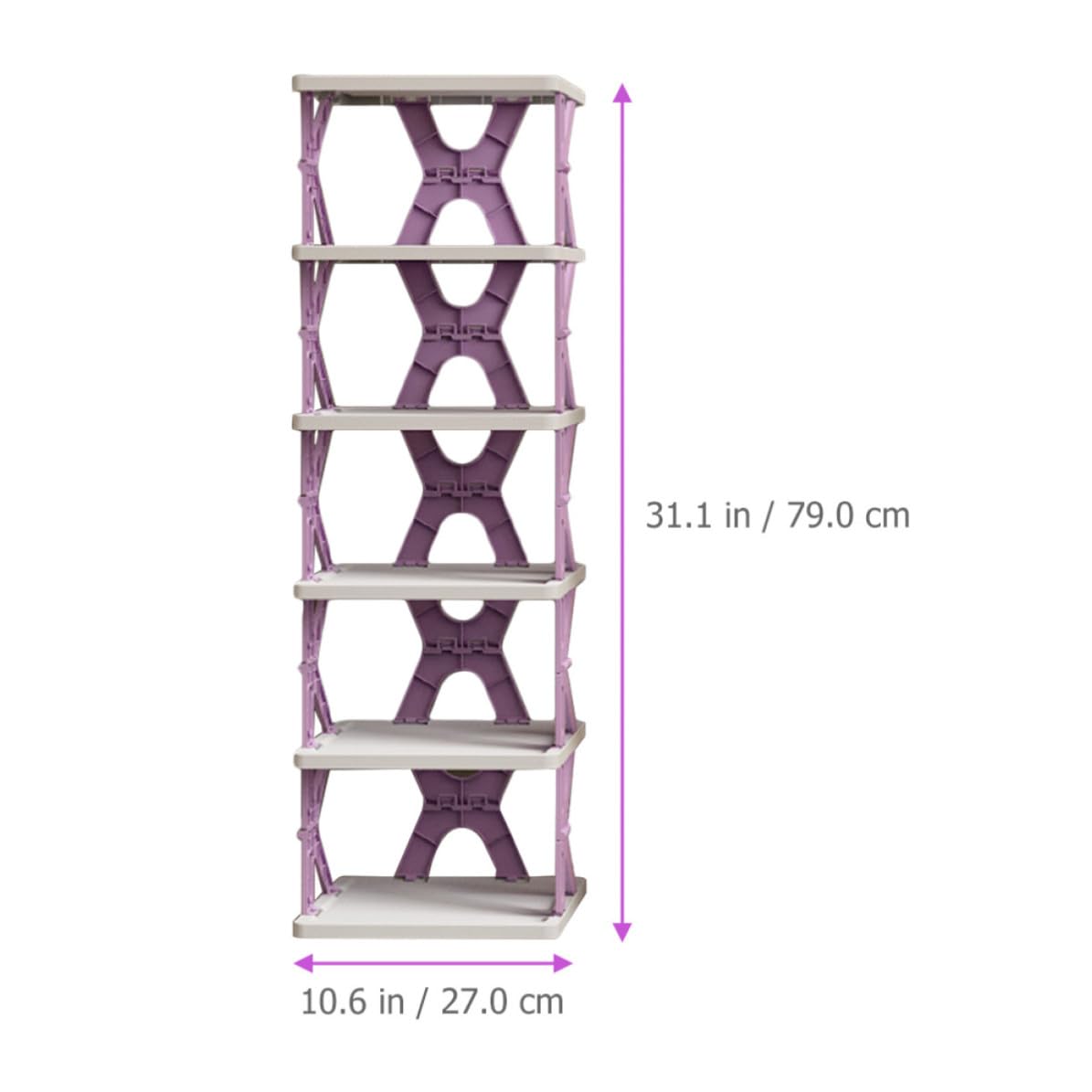 BESTYASH Zapatero y Textura Antideslizante Plegable de Plástico Diseño Multicapa Púrpura para Almacenamiento en Habitaciones y Baños