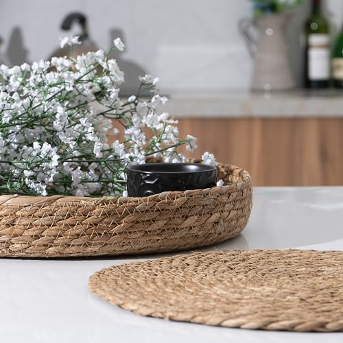 Round-Placemats-Set-of-4-Woven-Cattail-Chargers-for-Dinner-Plates-Non-Slip-Heat-Resistant-Table-Decor-Boho-Farmhouse-Kitchen-DecorCattail-13-inch Round Placemats Set of 4 Woven Cattail Chargers for Dinner Plates Non Slip Heat Resistant Table Decor Boho Farmhouse Kitchen DecorCattail 13 inch