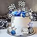 28 PCS Blue Racing Wheel Cake Topper Tyre Cake Decorations for Race Car Theme Birthday Cake Decorations (02)
