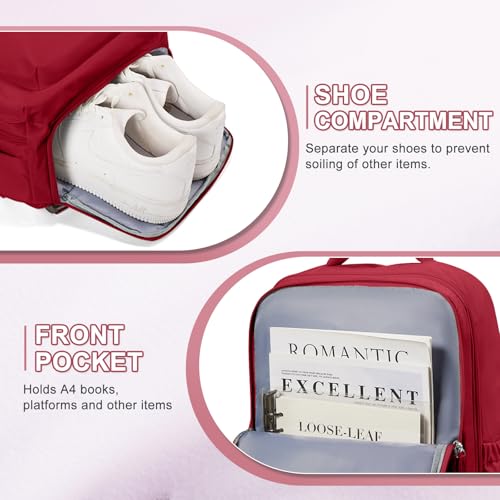 VECAVE Carry On Backpack for Women, Airline Approved Large Travel Backpack Flight Approved, Waterproof 14 Inch Laptop Backpack Business Work Backpacks Bag Men Mochila De Viaje Red. 13 VECAVE Carry On Backpack for Women, Airline Approved Large Travel Backpack Flight Approved, Waterproof 14 Inch Laptop Backpack Business Work Backpacks Bag Men Mochila De Viaje Red. - Image 7