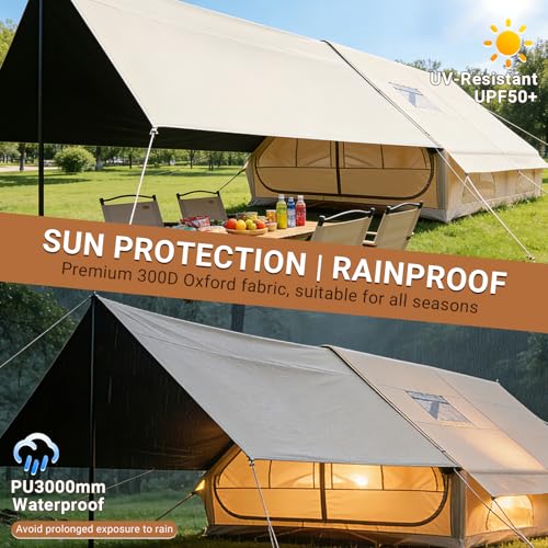 Carpa inflable para camping ziziella T033 para 8-12 personas, con toldo impermeable Oxford para 4 estaciones miniatura 5