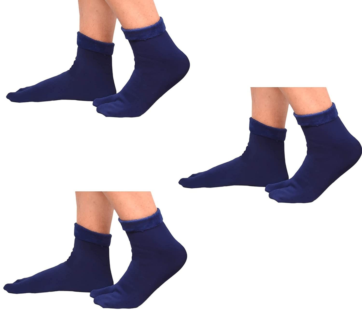 DM MART Winter Thermal Thumb heavy duty Warm Velvet Ankle length socks with fur inside for Women & girls- Multicolour (Pack of 3) unisex