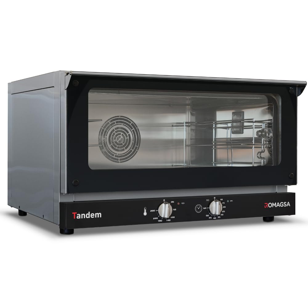 MBH - Horno Industrial de Panadería 3 Banderas 600x400. Horno de Panadería con Puertas de Doble Vidrio y Acabado Interior de Acero Inoxidable