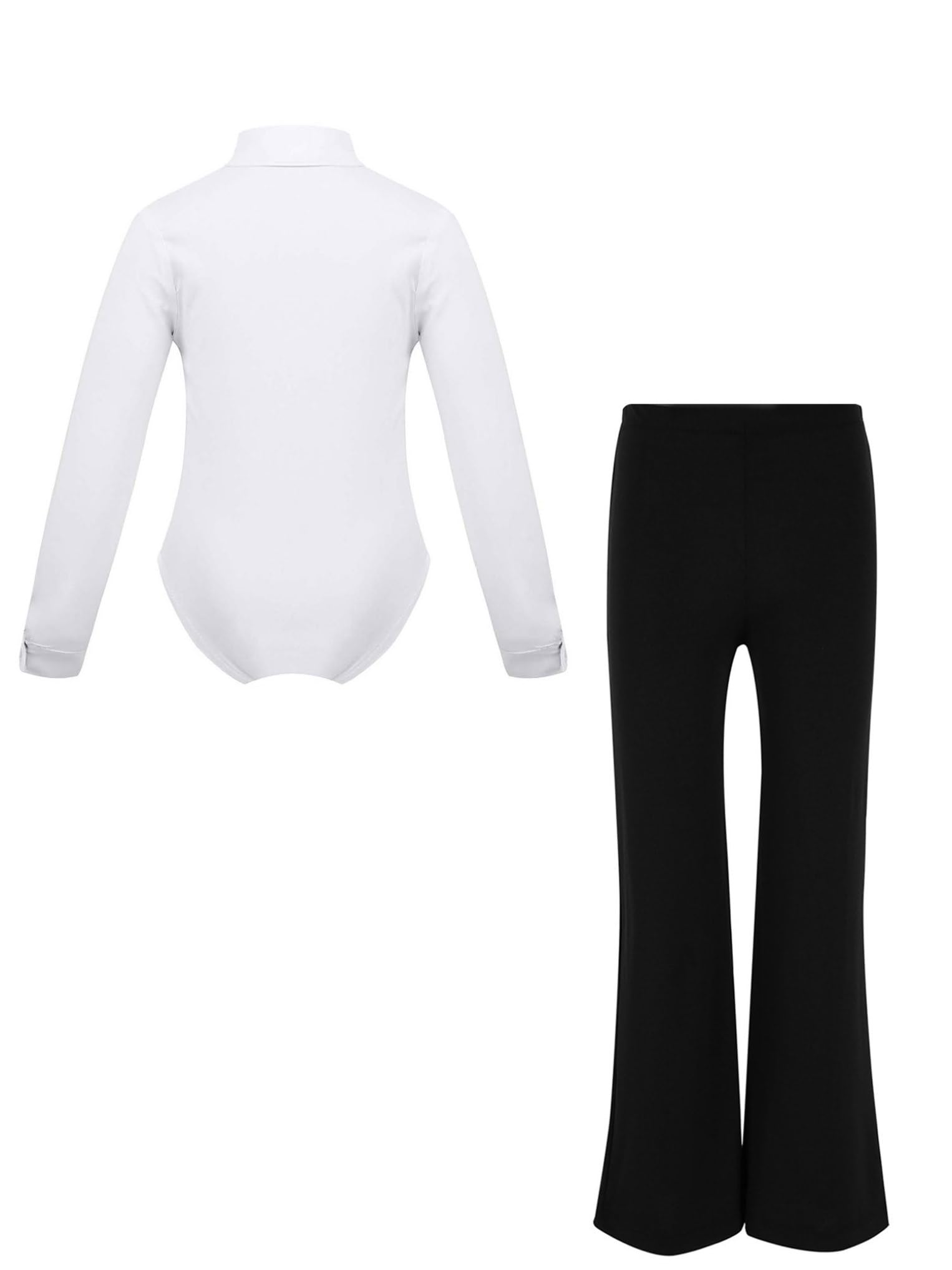 Oyolan Enfant Garçon Justaucorps Danse Latine Body Chemise et Pantalon Danse de Salon Jazz Tenue Patinage Artistique Gymnastique