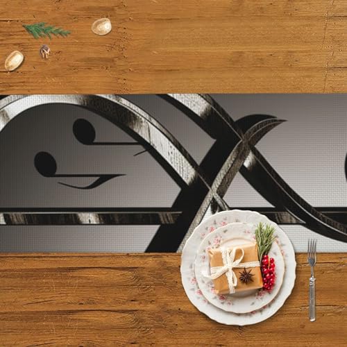 Chemin de table musique avec franges automne decoration table repas