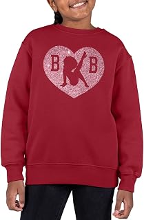 All+Every Betty Boop B B Love Heart Silhouette Pink Glitter Girl's Sweatshirt