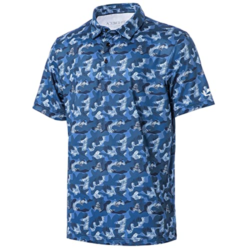 Ephemoca Men's Summer Polo Shirt Short Sleeve Casual Outdoor Golf Tennis Polo Solid Quick Dry 3 Buttons Tops Camo S #TOP4