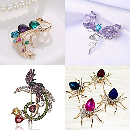 Jyukan Diy Teardrop Crystal Ab Resin Rhinestone Pointback Glass Faceted Jewelry Making Craft (50Pcs) #TOP3