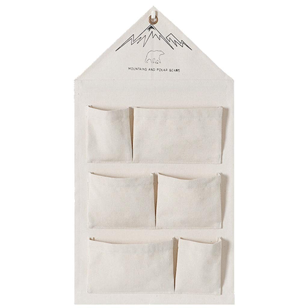 Sac de rangement en tissu mural de porte porte-document de dortoir