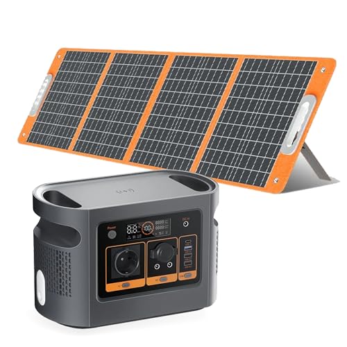 Estación de Energía Portatil 600W 448Wh + Placa Solar Plegable 100W