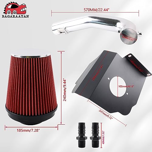 image for BAGARAATAN Cold Air Intake System & Heat Shield for 2014-2019 Chevy/GM