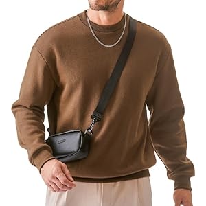 JMIERR Men’s Casual Long Sleeves Crewneck Sweatshirts Cotton Pullover Sweatshirt for Men