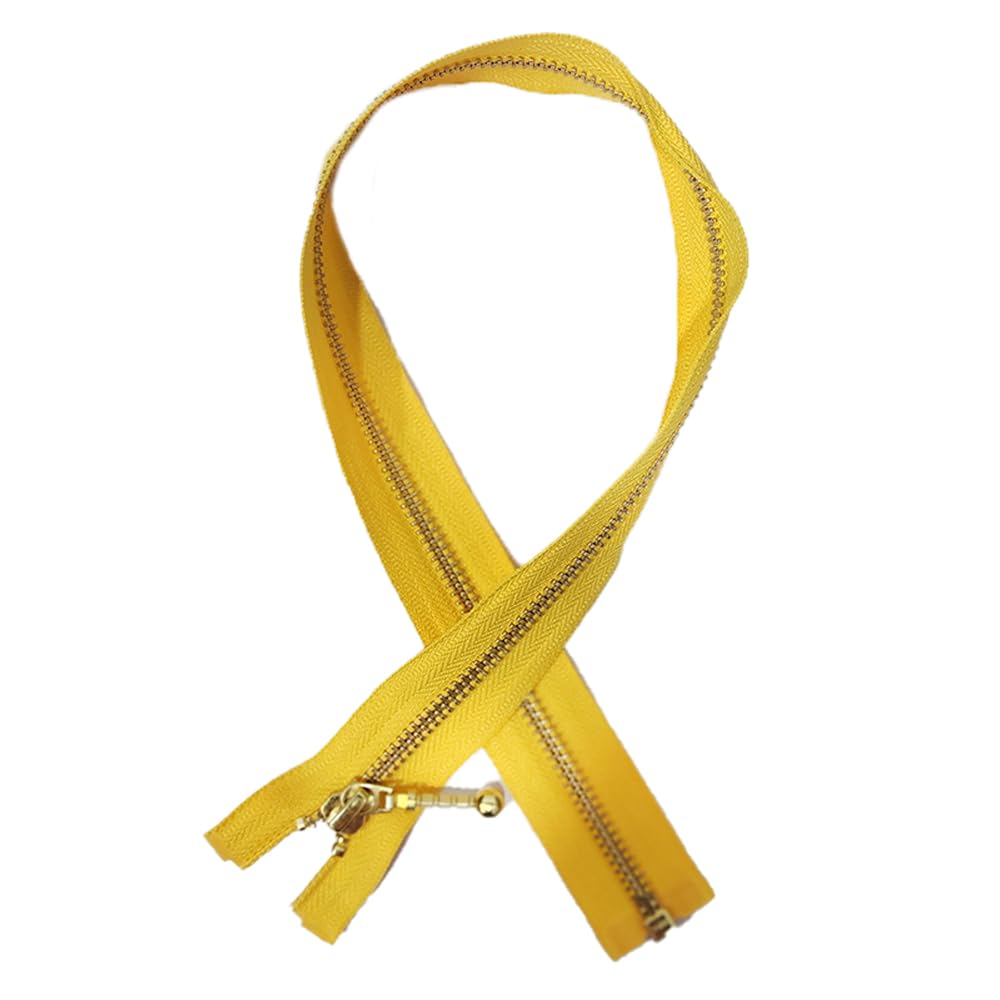 Mohan Shoppe YKK Zip with Golden Chain 20 INCHES for Ladies Suits, Sarees, Blouse, Dress, Lehenga, Choli, Decoration Package of 1 Piece (Yellow)-picture-25