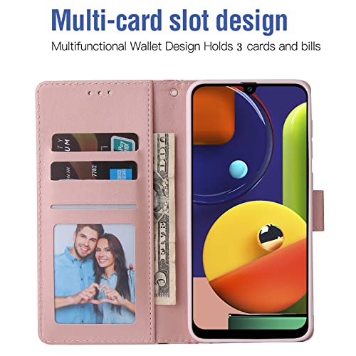 Asuwish Compatible With Samsung Galaxy A70 Wallet Case And Tempered Glass Screen Protector Leather Flip Card Holder Kickstand Phone Cases For Glaxay Glaxay A70S A 70 Gaxaly 70A S70 Women Men Rose Gold #TOP1