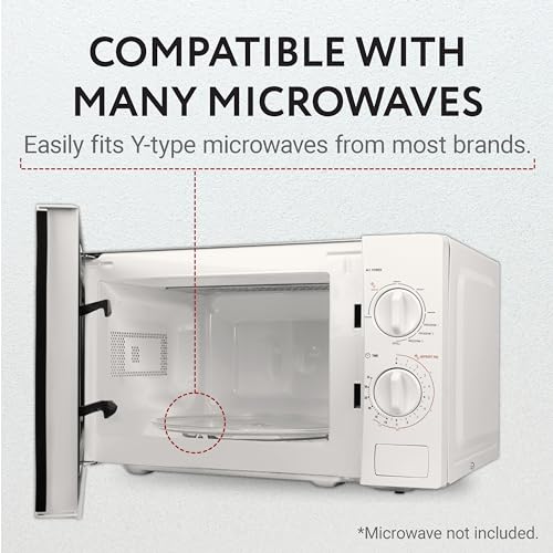 IMPRESA Replacement Microwave Glass Plate - Clear 12.5 Inch Microwave Plate Replacement - Compatible with General Electric & Samsung Models