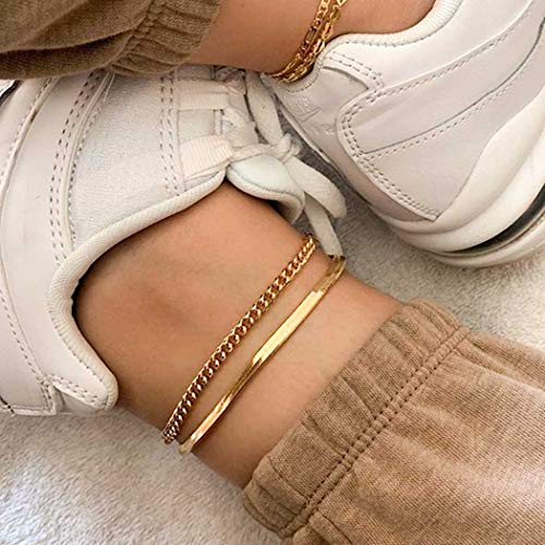 Preisvergleich Produktbild Bohond Mode Geschichtet Fußkettchen Armband Gold Fußkettchen Mehrschichtig Strand Fußketten Schmuckzubehör zum Frauen und Mädchen