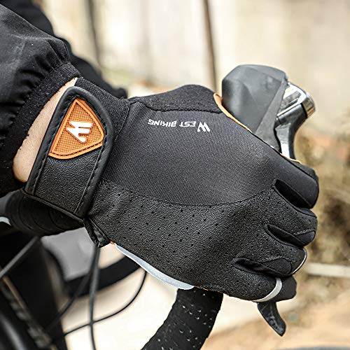 Andoer Luvas de ciclismo antiderrapante respirável masculino anti-choque para esportes ao ar livre l
