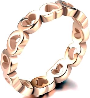 3mm Stainless Steel Waved Heart Wedding Band Simple Classical Ring