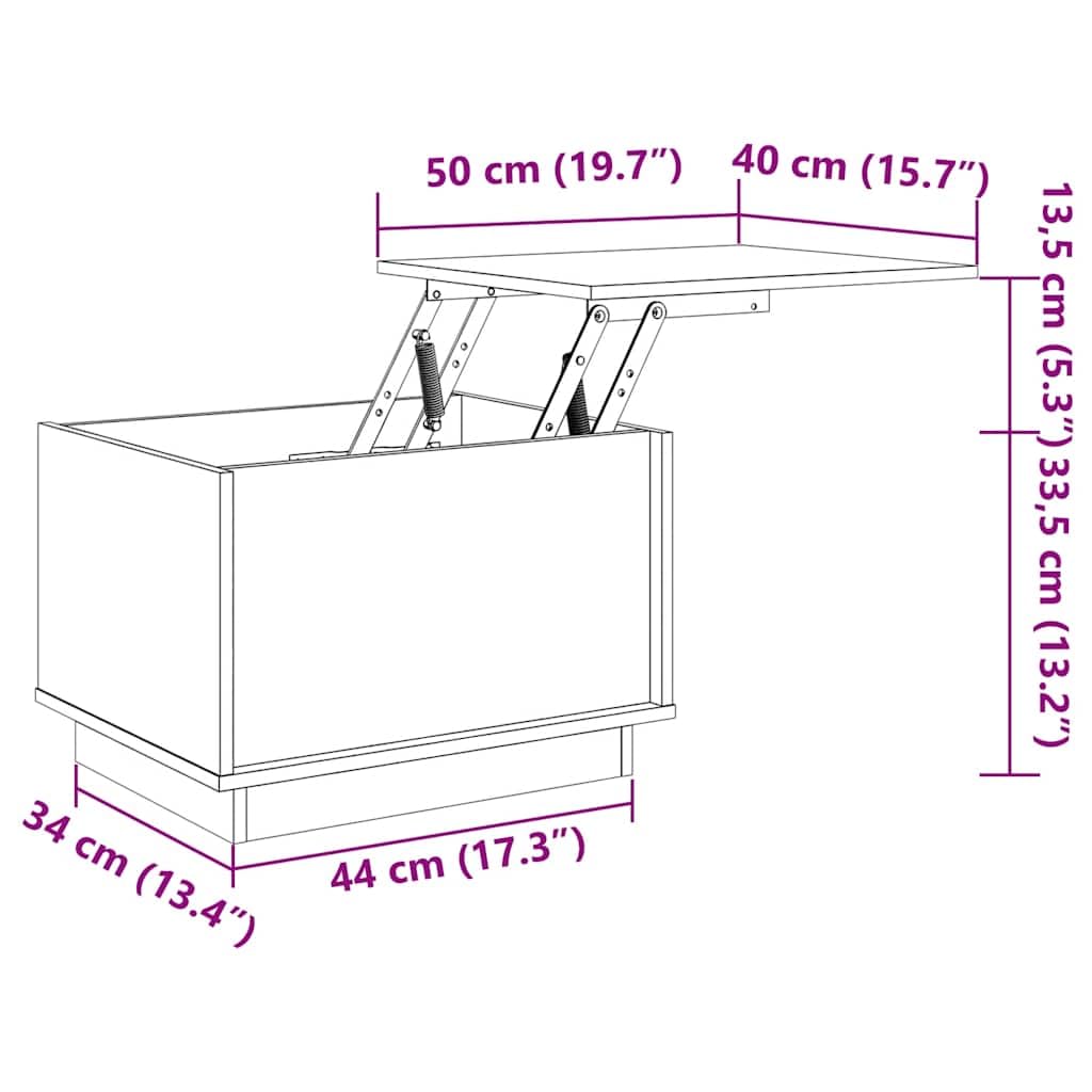 vidaXL Mesa de Centro de Madera Maciza de Pino Blanco 40x50x35 cm
