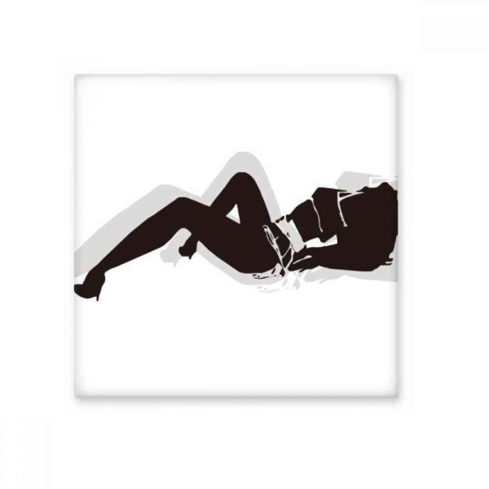 Carreau de céramique brillant silhouette de fille pour décoration murale DIYthinker