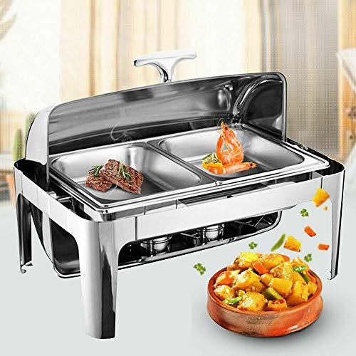 9L Chafing Dish Roll-Top - Contenitore termico in acciaio INOX, per catering, buffet e feste