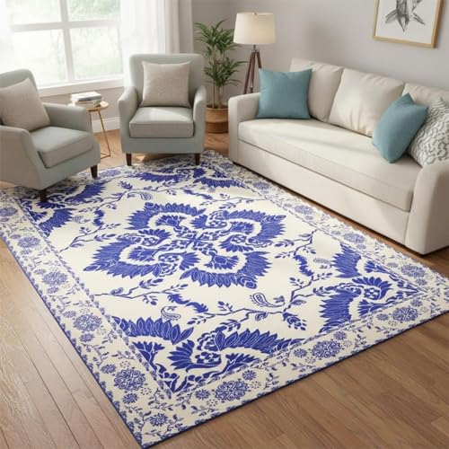Traditional Floral Indoor Area Rug for Living Room Bedroom Dining