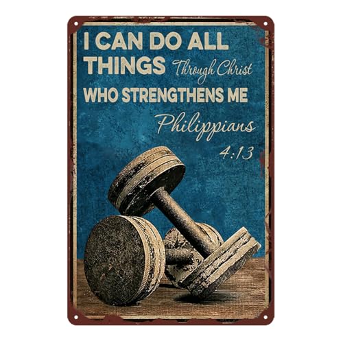 Workout Room Decor Motivational Gym Sign 8x12 Inches