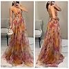 Women's Floral Print Tulle Prom Dresses Spaghetti ... #3